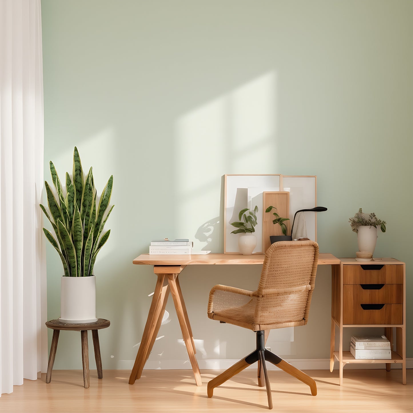 WooOrganix 3-Pack Indoor Plant Stands for 6-12 inch Pots, Mid Century Modern Wood Plant Stool, Tall Plant Stand for Living Room, Balcony